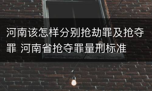 河南该怎样分别抢劫罪及抢夺罪 河南省抢夺罪量刑标准