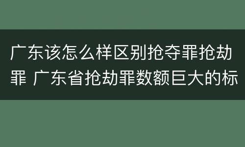 广东该怎么样区别抢夺罪抢劫罪 广东省抢劫罪数额巨大的标准