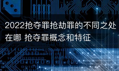 2022抢夺罪抢劫罪的不同之处在哪 抢夺罪概念和特征