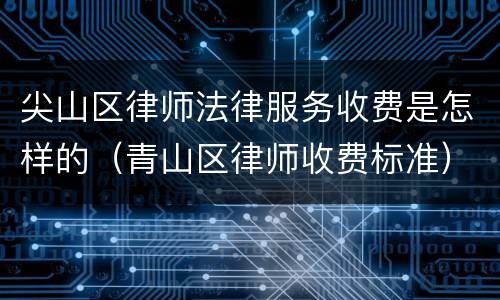 尖山区律师法律服务收费是怎样的（青山区律师收费标准）