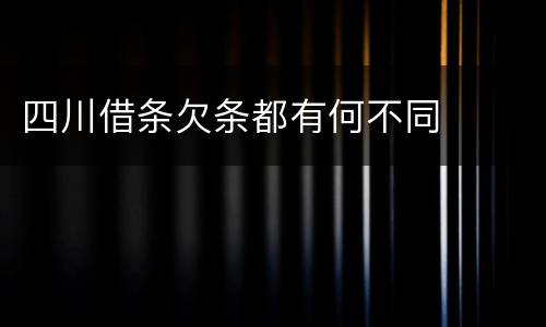 四川借条欠条都有何不同