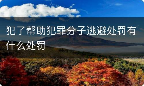 犯了帮助犯罪分子逃避处罚有什么处罚
