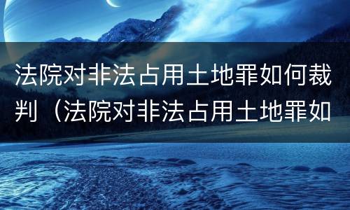 法院对非法占用土地罪如何裁判（法院对非法占用土地罪如何裁判呢）