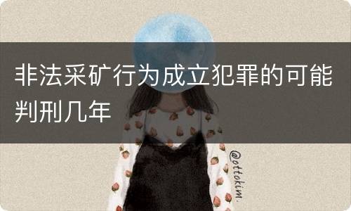 非法采矿行为成立犯罪的可能判刑几年