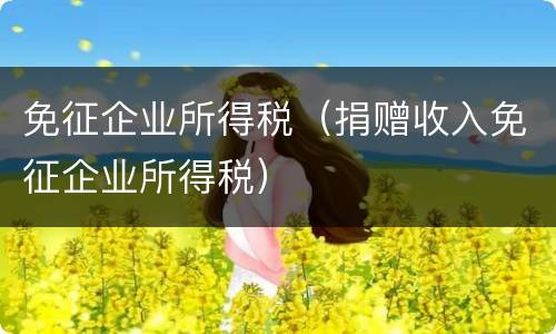 免征企业所得税（捐赠收入免征企业所得税）