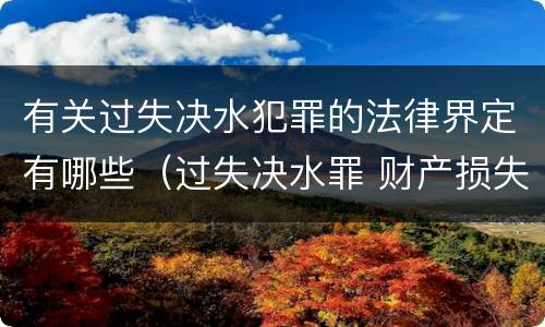 有关过失决水犯罪的法律界定有哪些（过失决水罪 财产损失标准）