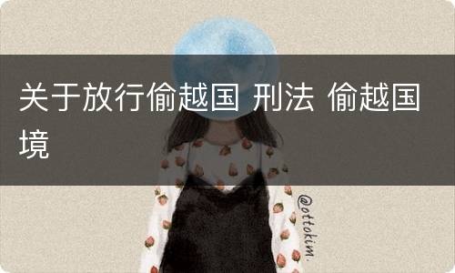 关于放行偷越国 刑法 偷越国境