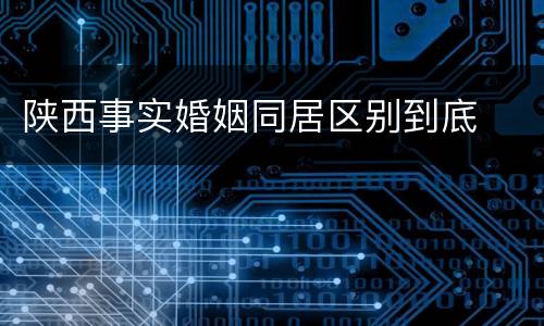 陕西事实婚姻同居区别到底