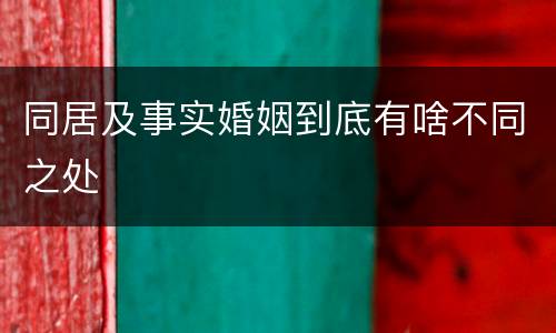 同居及事实婚姻到底有啥不同之处