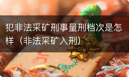 犯非法采矿刑事量刑档次是怎样（非法采矿入刑）