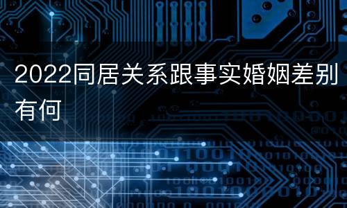 2022同居关系跟事实婚姻差别有何