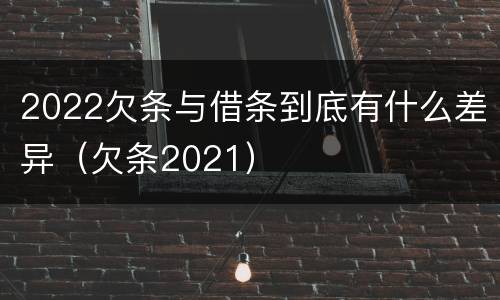 2022欠条与借条到底有什么差异（欠条2021）