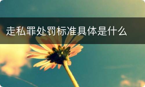 走私罪处罚标准具体是什么