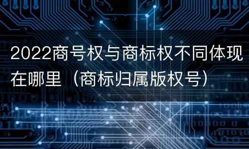 2022商号权与商标权不同体现在哪里（商标归属版权号）
