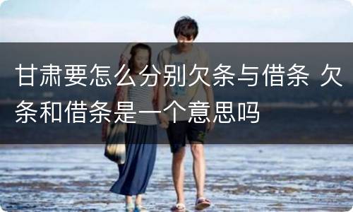 甘肃要怎么分别欠条与借条 欠条和借条是一个意思吗