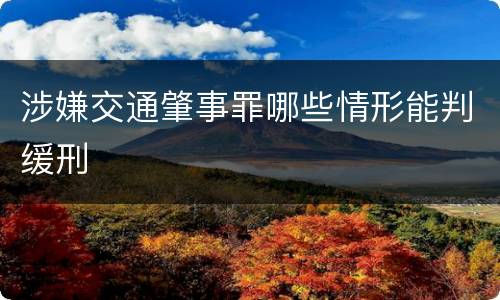 涉嫌交通肇事罪哪些情形能判缓刑