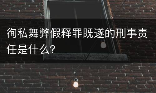 徇私舞弊假释罪既遂的刑事责任是什么？