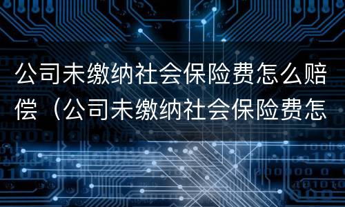 公司未缴纳社会保险费怎么赔偿（公司未缴纳社会保险费怎么赔偿的）