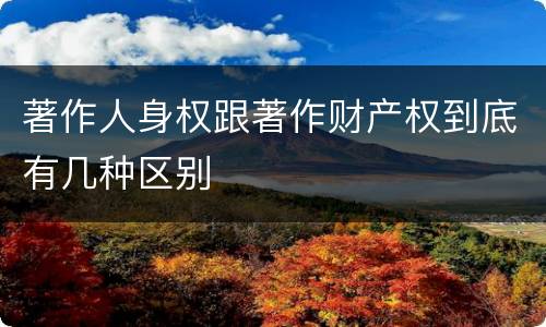 著作人身权跟著作财产权到底有几种区别