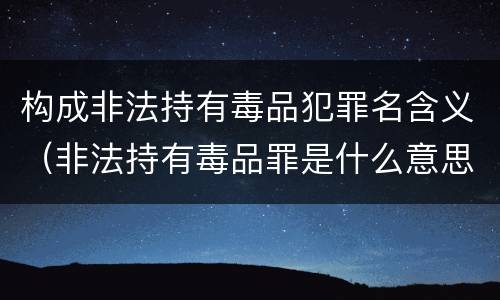 构成非法持有毒品犯罪名含义（非法持有毒品罪是什么意思）