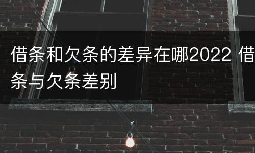 借条和欠条的差异在哪2022 借条与欠条差别