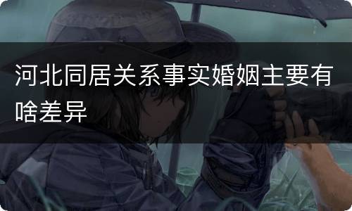 河北同居关系事实婚姻主要有啥差异