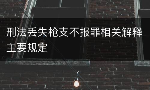 刑法丢失枪支不报罪相关解释主要规定