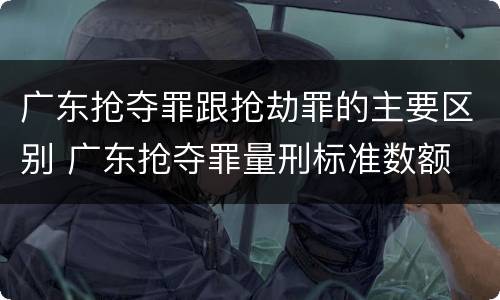 广东抢夺罪跟抢劫罪的主要区别 广东抢夺罪量刑标准数额