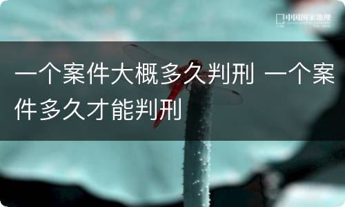 一个案件大概多久判刑 一个案件多久才能判刑