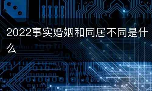 2022事实婚姻和同居不同是什么