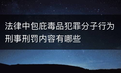 法律中包庇毒品犯罪分子行为刑事刑罚内容有哪些