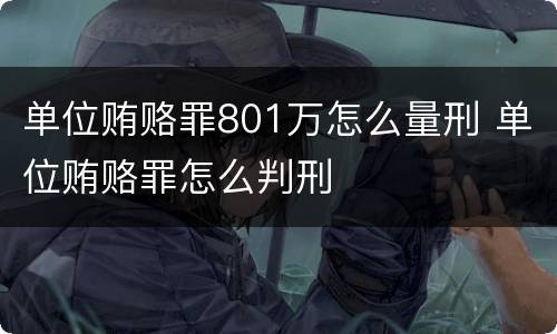 单位贿赂罪801万怎么量刑 单位贿赂罪怎么判刑