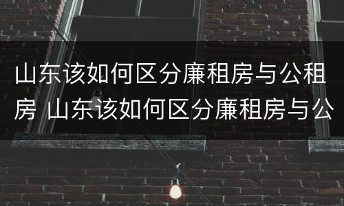 山东该如何区分廉租房与公租房 山东该如何区分廉租房与公租房呢