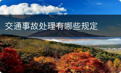 交通事故处理有哪些规定