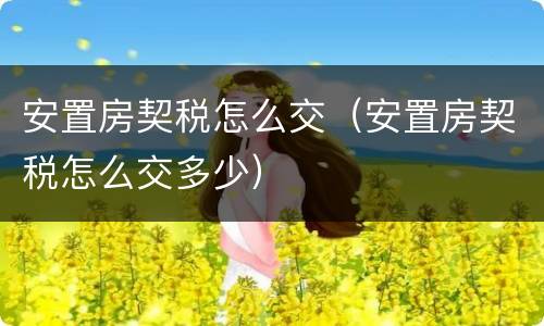 安置房契税怎么交（安置房契税怎么交多少）