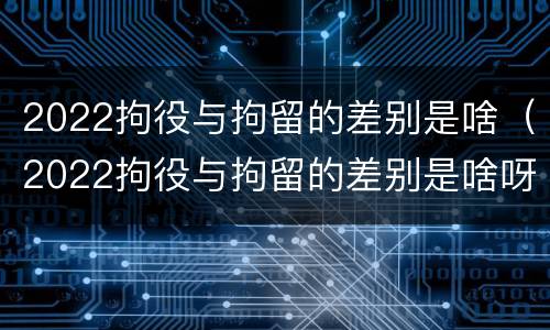 2022拘役与拘留的差别是啥（2022拘役与拘留的差别是啥呀）