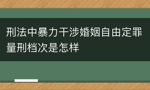 刑法中暴力干涉婚姻自由定罪量刑档次是怎样