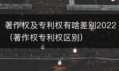 著作权及专利权有啥差别2022（著作权专利权区别）