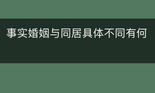 事实婚姻与同居具体不同有何