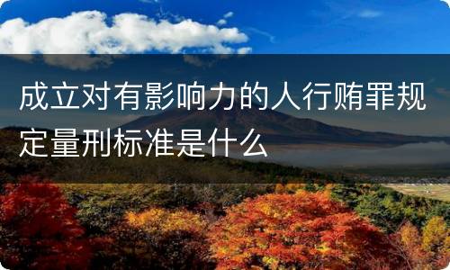 成立对有影响力的人行贿罪规定量刑标准是什么