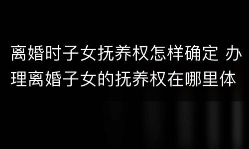 离婚时子女抚养权怎样确定 办理离婚子女的抚养权在哪里体现