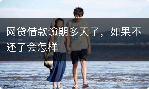 网贷借款逾期多天了，如果不还了会怎样