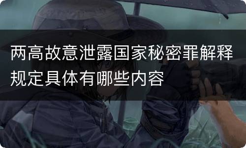 两高故意泄露国家秘密罪解释规定具体有哪些内容