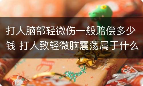 打人脑部轻微伤一般赔偿多少钱 打人致轻微脑震荡属于什么伤害