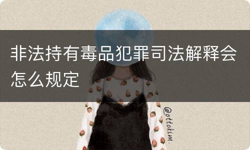 非法持有毒品犯罪司法解释会怎么规定
