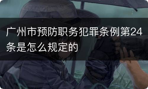 广州市预防职务犯罪条例第24条是怎么规定的