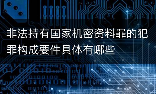 非法持有国家机密资料罪的犯罪构成要件具体有哪些