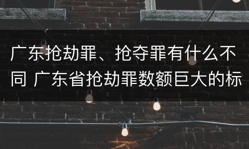 广东抢劫罪、抢夺罪有什么不同 广东省抢劫罪数额巨大的标准