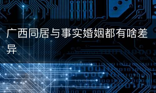 广西同居与事实婚姻都有啥差异