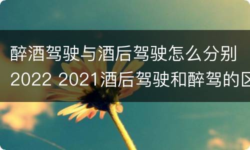 醉酒驾驶与酒后驾驶怎么分别2022 2021酒后驾驶和醉驾的区别